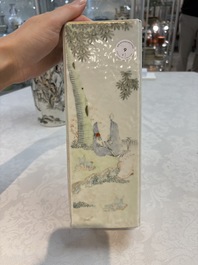 Two Chinese qianjiang cai hat stands, Xin Yuan Xuan Zao 鑫源軒造 mark, dated 1923 and Tongzhi mark, dated 1888