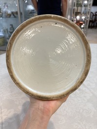 A Chinese famille rose 'Xi Xiang Ji' vase and cover, 19th C.