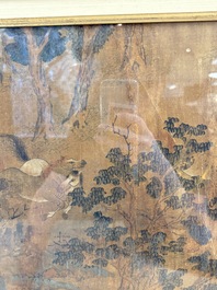 Chinese school: 'Horses', ink and colour on silk, 19th C.