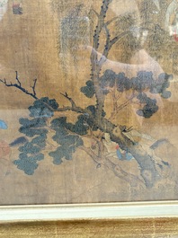 Chinese school: 'Horses', ink and colour on silk, 19th C.