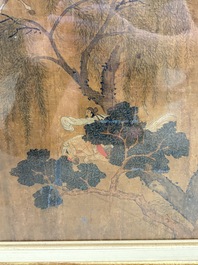 Chinese school: 'Horses', ink and colour on silk, 19th C.