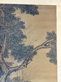In the manner of Li Gonglin 李公麟 (1049-1106): 'Sages and servant under the tree', ink and colour on silk