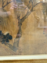 Chinese school: 'Horses', ink and colour on silk, 19th C.