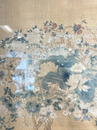 Four Chinese school paintings: &lsquo;Zhou Dunyi 周敦頤&rsquo;, &lsquo;Magu&rsquo;, and &lsquo;Ladies in a Garden&rsquo;, ink and colour on silk, 19/20th C.