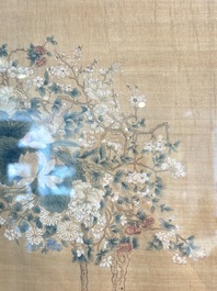 Four Chinese school paintings: &lsquo;Zhou Dunyi 周敦頤&rsquo;, &lsquo;Magu&rsquo;, and &lsquo;Ladies in a Garden&rsquo;, ink and colour on silk, 19/20th C.