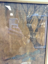 Chinese school: 'Horses', ink and colour on silk, 19th C.