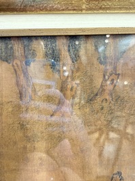 Chinese school: 'Horses', ink and colour on silk, 19th C.