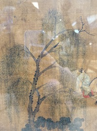 Chinese school: 'Horses', ink and colour on silk, 19th C.