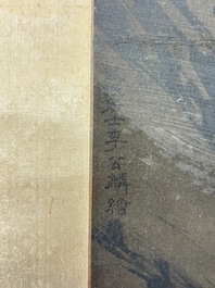 In the manner of Li Gonglin 李公麟 (1049-1106): 'Sages and servant under the tree', ink and colour on silk