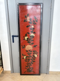 A Chinese Coromandel lacquered four-panel folding screen with mountainous landscapes, 17/18th C.