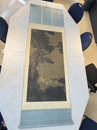 In the manner of Li Gonglin 李公麟 (1049-1106): 'Sages and servant under the tree', ink and colour on silk