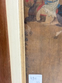 Chinese school: 'Horses', ink and colour on silk, 19th C.