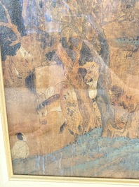 Chinese school: 'Horses', ink and colour on silk, 19th C.