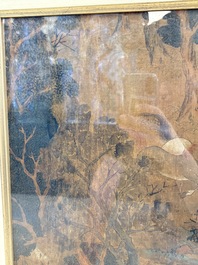 Chinese school: 'Horses', ink and colour on silk, 19th C.