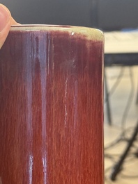 A Chinese copper-red-glazed bottle vase, 19th C.