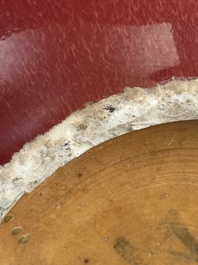 A Chinese copper-red-glazed bottle vase, 19th C.