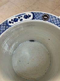 A Chinese blue and white jardini&egrave;re with floral design, Qianlong