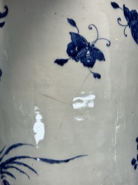 A Chinese blue and white jardini&egrave;re with floral design, Qianlong