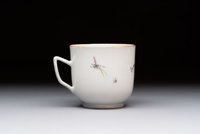 A fine Chinese famille rose cup and saucer with floral design, Daoguang mark, Republic