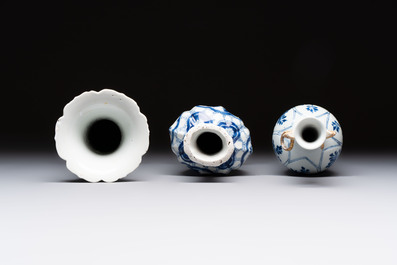 Three Chinese blue and white vases, Kangxi