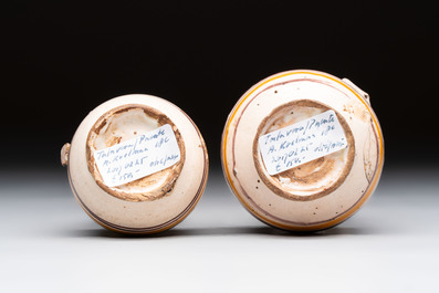 Six polychrome Spanish pottery wares, Talavera, 18th C.