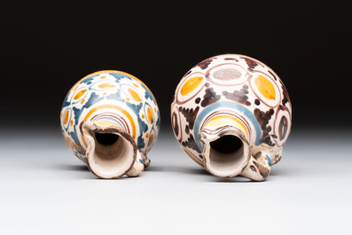 Six polychrome Spanish pottery wares, Talavera, 18th C.