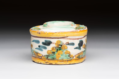 Six polychrome Spanish pottery wares, Talavera, 18th C.