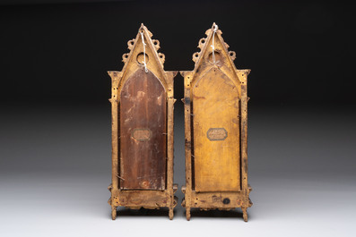 Attributed to C.L. Romoli: 'Trumpeting Angels', oil on panel, Italy, Neo-Gothic, 19th C.