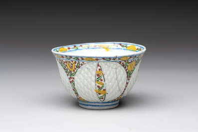 A polychrome pottery Kutahya cup and a mug, Turkey, 18th C.