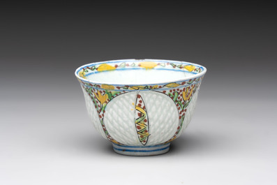 A polychrome pottery Kutahya cup and a mug, Turkey, 18th C.