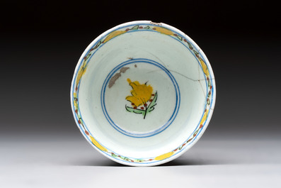 A polychrome pottery Kutahya cup and a mug, Turkey, 18th C.