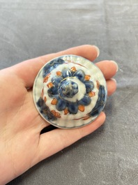 Three Chinese Imari-style teapots and two blue and white jugs, Kangxi