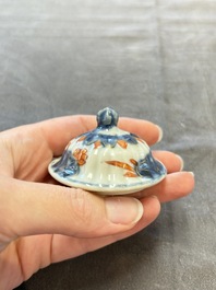 Three Chinese Imari-style teapots and two blue and white jugs, Kangxi