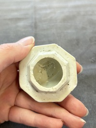 Three Chinese Imari-style teapots and two blue and white jugs, Kangxi