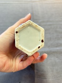 Three Chinese Imari-style teapots and two blue and white jugs, Kangxi