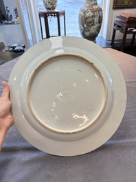 Five Chinese blue and white 'birds and flowers' and 'peony scroll' plates and dishes, 18/19th C.