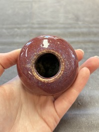 A Chinese verte biscuit 'Yi Lu Lian Ke 一路連科' jar and a flamb&eacute; water pot, 18/19th C.