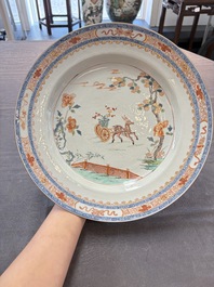 A pair of Chinese famille verte 'deer' dishes, Yongzheng