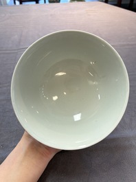 Five Chinese blue and white bowls, Kangxi and later
