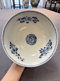 Five Chinese blue and white bowls, Kangxi and later