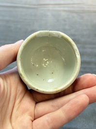 Four Chinese famille rose and verte wares, Zhang Yi Tai Hui 張義泰繪 mark, 19th C.