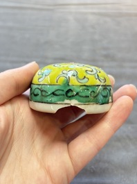 Four Chinese famille rose and verte wares, Zhang Yi Tai Hui 張義泰繪 mark, 19th C.