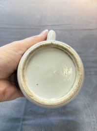 Four Chinese famille rose and verte wares, Zhang Yi Tai Hui 張義泰繪 mark, 19th C.