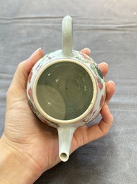 Two Chinese famille rose 'rooster' teapots, Yongzheng/Qianlong