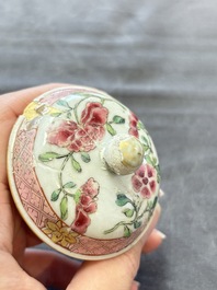 Two Chinese famille rose 'rooster' teapots, Yongzheng/Qianlong