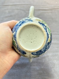 Two Chinese famille rose 'rooster' teapots, Yongzheng/Qianlong