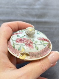 Two Chinese famille rose 'rooster' teapots, Yongzheng/Qianlong