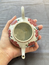 Two Chinese famille rose 'rooster' teapots, Yongzheng/Qianlong