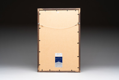 Three Persian miniatures with narrative design and calligraphy, Qajar, Iran, 18th C.