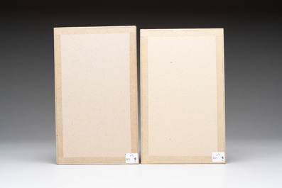 Three Persian miniatures with narrative design and calligraphy, Qajar, Iran, 18th C.